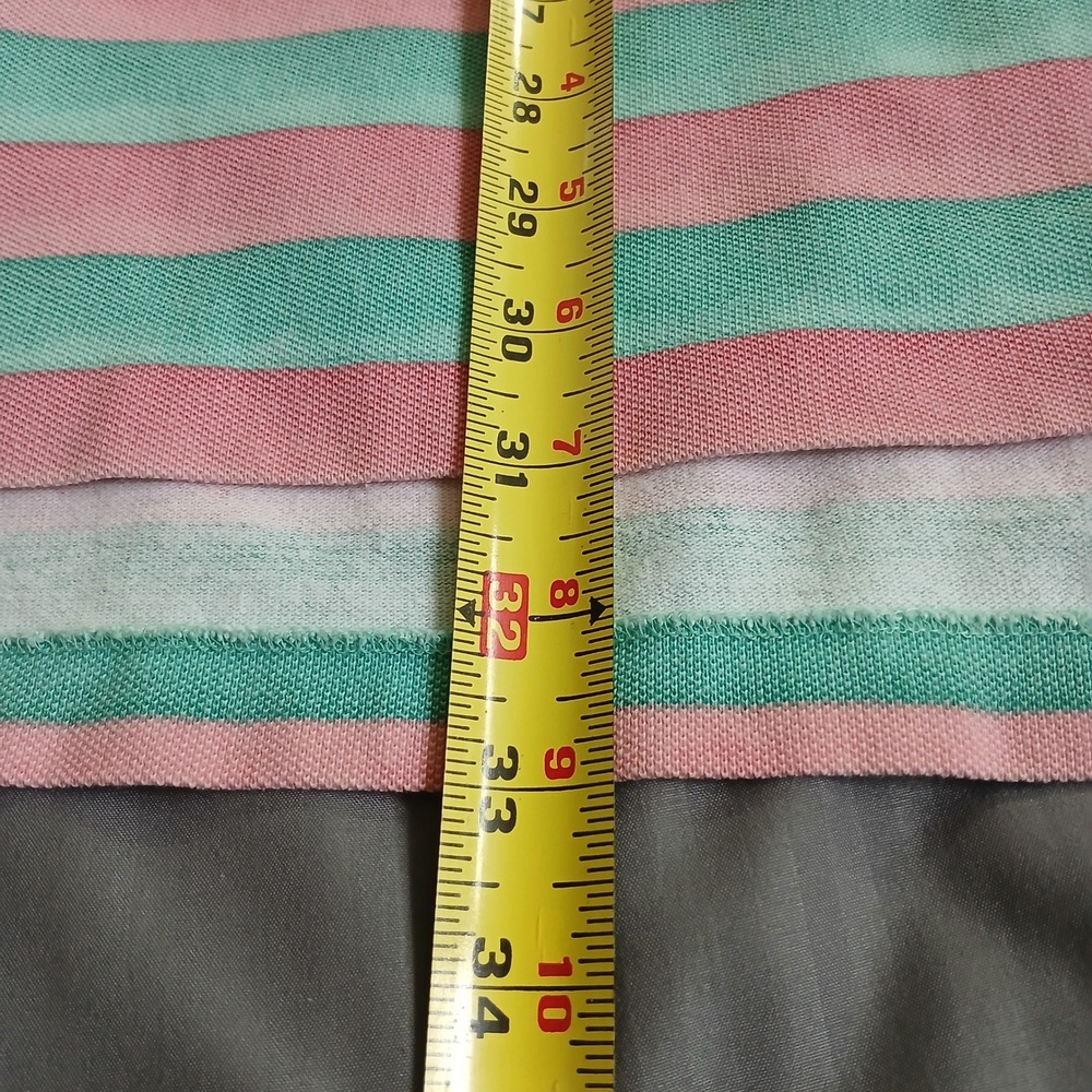 Polo Ralph Lauren Polo Shirt Mens XL Teal Pink Striped Pique Short Sleeve Pony - Picture 6 of 8